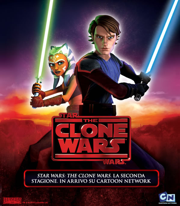 the-clone-wars-stagione-2 La locandina della stagione 2 di The Clone Wars, dal 16 aprile su Cartoon Network.